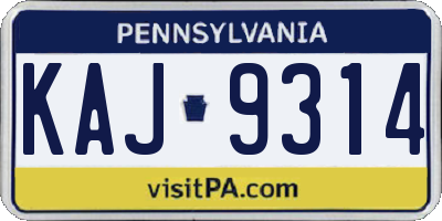 PA license plate KAJ9314