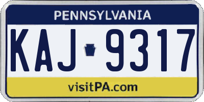 PA license plate KAJ9317