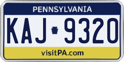 PA license plate KAJ9320