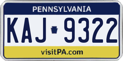 PA license plate KAJ9322