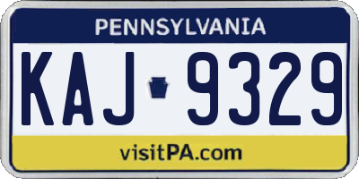 PA license plate KAJ9329