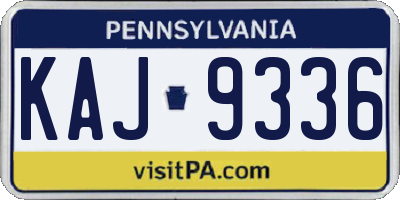 PA license plate KAJ9336