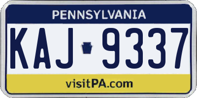 PA license plate KAJ9337