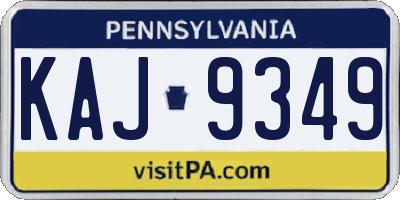 PA license plate KAJ9349