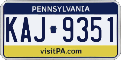 PA license plate KAJ9351