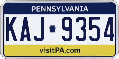 PA license plate KAJ9354