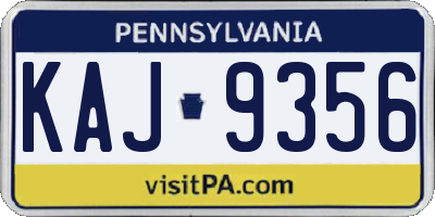 PA license plate KAJ9356