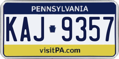 PA license plate KAJ9357