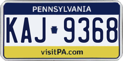 PA license plate KAJ9368
