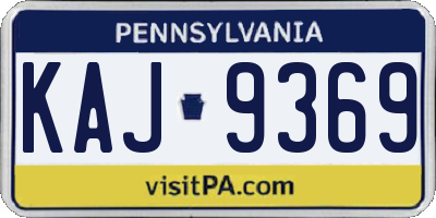 PA license plate KAJ9369