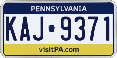 PA license plate KAJ9371
