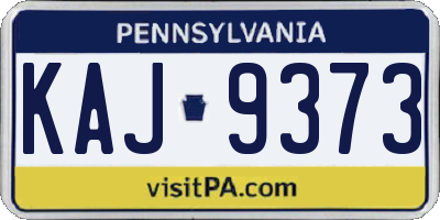 PA license plate KAJ9373