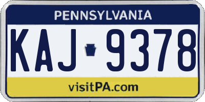PA license plate KAJ9378