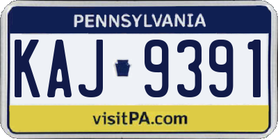PA license plate KAJ9391