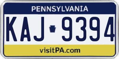 PA license plate KAJ9394