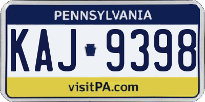 PA license plate KAJ9398