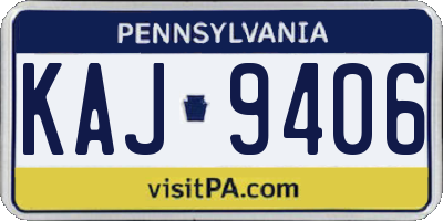PA license plate KAJ9406