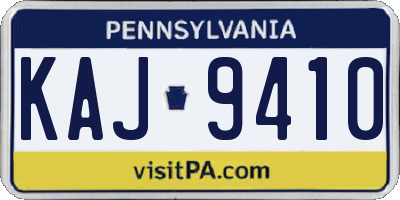 PA license plate KAJ9410