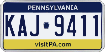 PA license plate KAJ9411