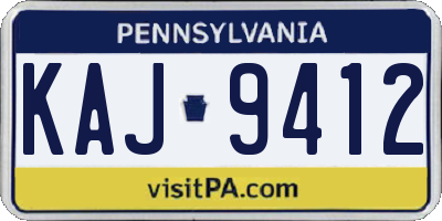 PA license plate KAJ9412