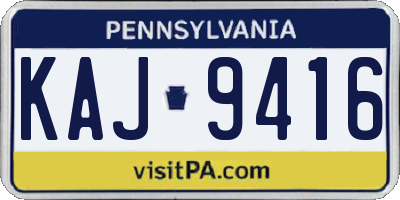 PA license plate KAJ9416