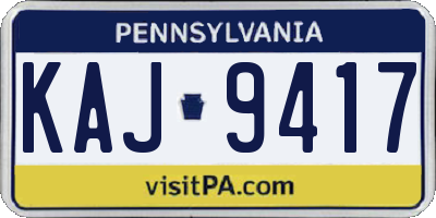 PA license plate KAJ9417