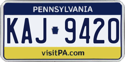 PA license plate KAJ9420