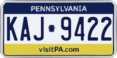 PA license plate KAJ9422