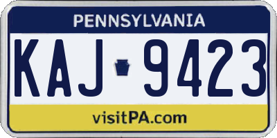 PA license plate KAJ9423