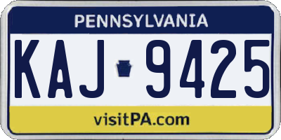 PA license plate KAJ9425