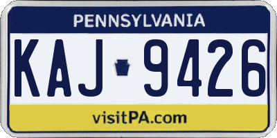 PA license plate KAJ9426