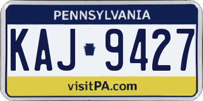PA license plate KAJ9427