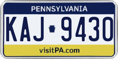 PA license plate KAJ9430