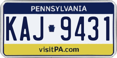 PA license plate KAJ9431