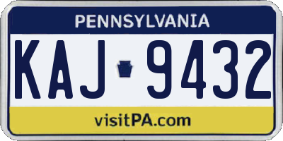 PA license plate KAJ9432