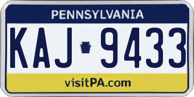 PA license plate KAJ9433