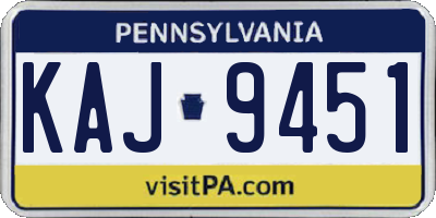 PA license plate KAJ9451