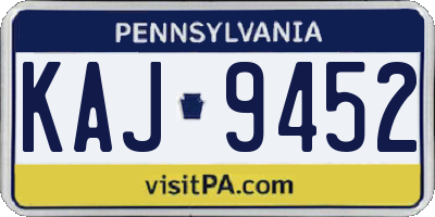 PA license plate KAJ9452