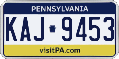 PA license plate KAJ9453