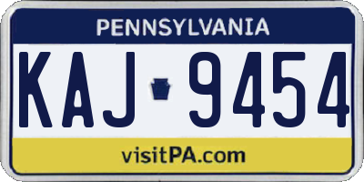 PA license plate KAJ9454