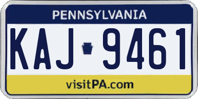PA license plate KAJ9461
