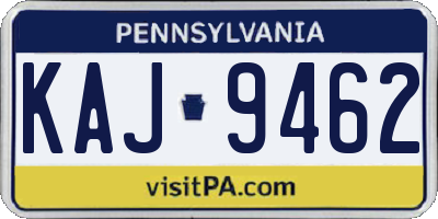 PA license plate KAJ9462