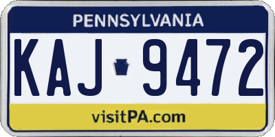 PA license plate KAJ9472