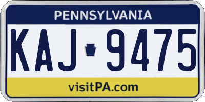 PA license plate KAJ9475