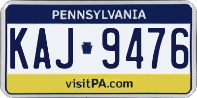 PA license plate KAJ9476