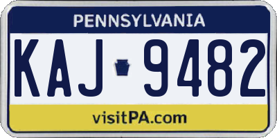 PA license plate KAJ9482