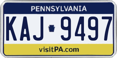 PA license plate KAJ9497