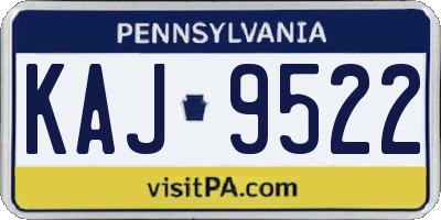 PA license plate KAJ9522