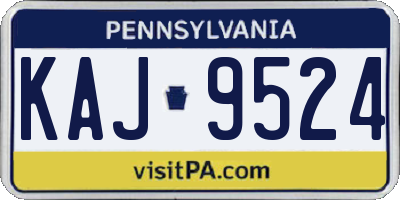 PA license plate KAJ9524