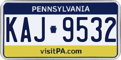 PA license plate KAJ9532
